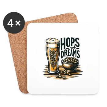 Hops and Dreams - Coasters (set of 4) - white - Front