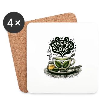 Steeped in Love - Coasters (set of 4) - white - Front