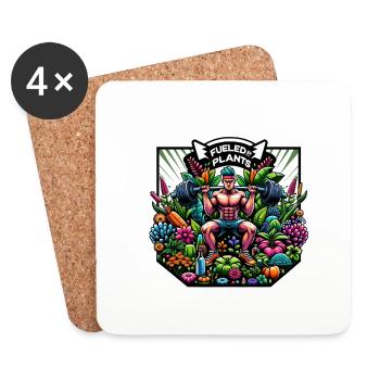 Alimenté par les plantes - Dessous de verre (lot de 4) - blanc - Devant