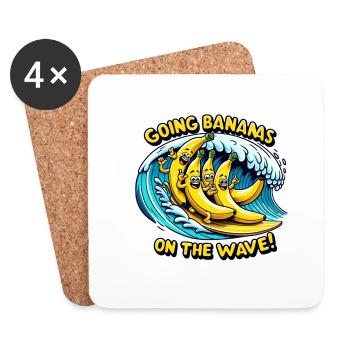 Going Bananas on the Wave - Coasters (set of 4) - white - Front