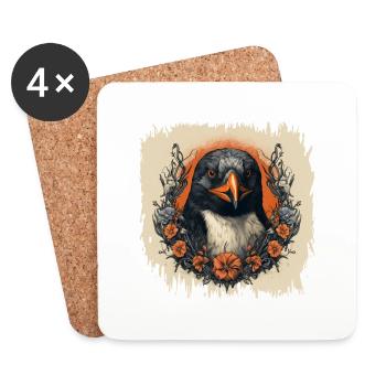 dancing penguin present statement cool - Untersetzer (4er-Set) - Weiß - Vorne