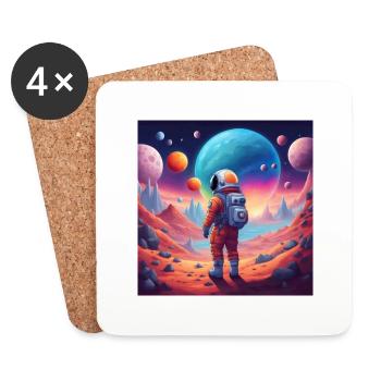 Astronaut on a fantasyplanet - Untersetzer (4er-Set) - Weiß - Vorne