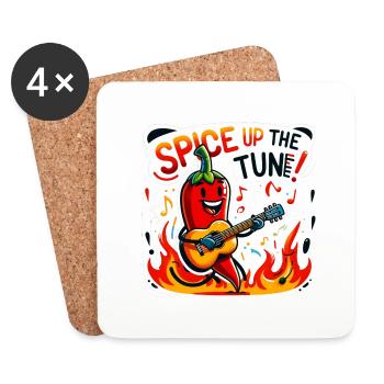 Spice up the Tune - Untersetzer (4er-Set) - Weiß - Vorne