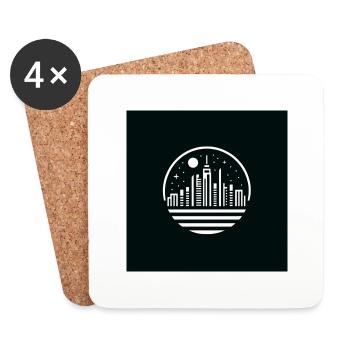 Stellar Skyline - Untersetzer (4er-Set) - Weiß - Vorne