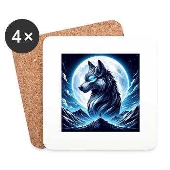 Wolf - Untersetzer (4er-Set) - Weiß - Vorne