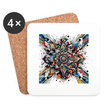 Abstract Pattern Blossom - Coasters (set of 4) - white - Front