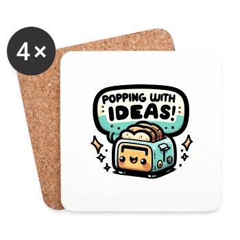 Popping With Ideas - Untersetzer (4er-Set) - Weiß - Vorne