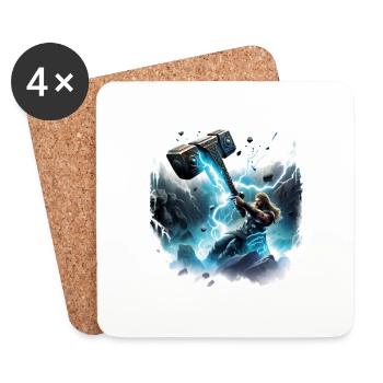 Thor's Hammer Norse Viking God Odin - Coasters (set of 4) - white - Front