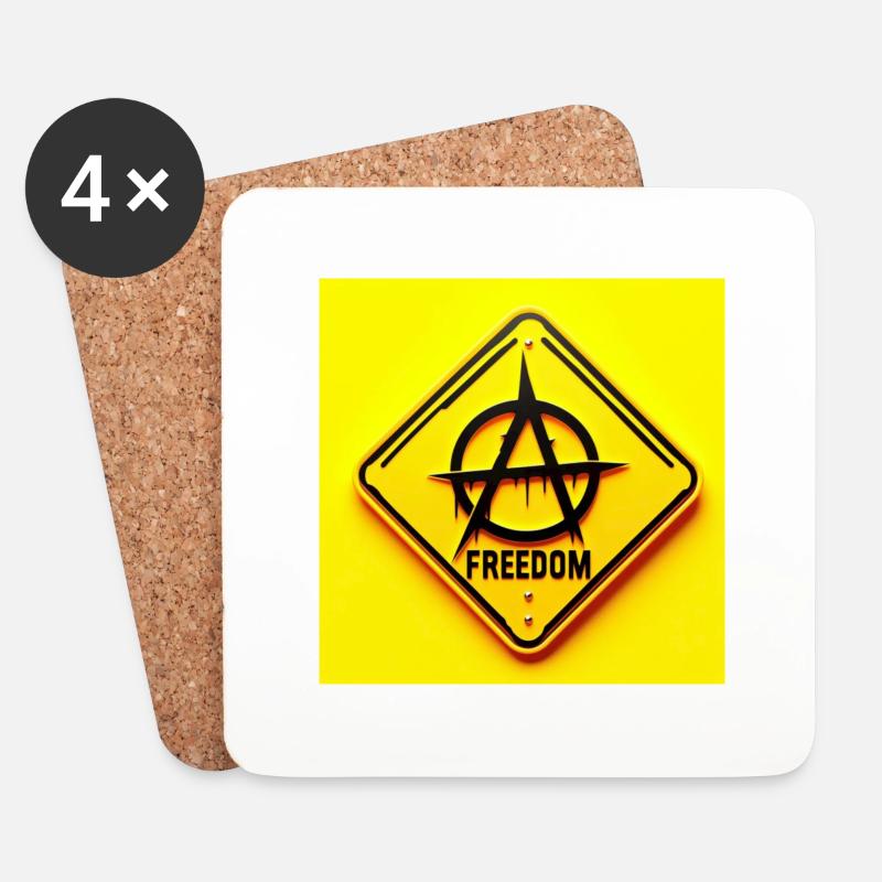 Ancap Anarchie - Untersetzer (4er-Set) - Weiß