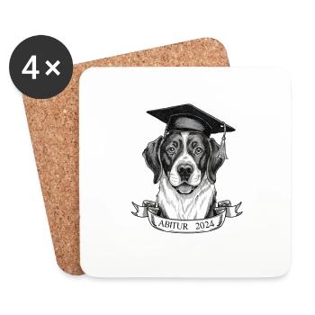 Abitur 2024 - Untersetzer (4er-Set) - Weiß - Vorne