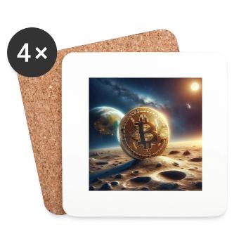 Bitcoin moon - Untersetzer (4er-Set) - Weiß - Vorne