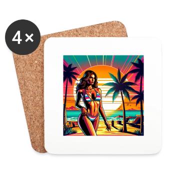 beach-adventure - Untersetzer (4er-Set) - Weiß - Vorne