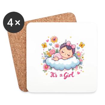 It`s a Girl - Untersetzer (4er-Set) - Weiß - Vorne