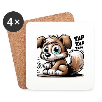 Tap Dance Whiskers - Coasters (set of 4) - white - Front