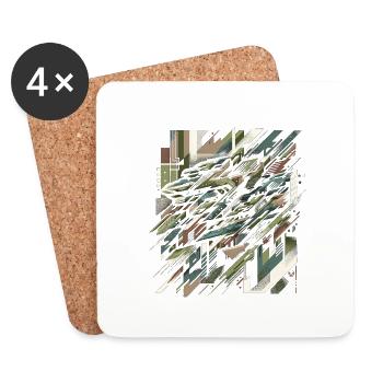 Camouflage-Explosion - Untersetzer (4er-Set) - Weiß - Vorne