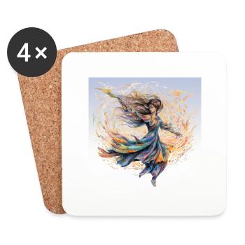 InkSymphony: A Manga Reverie - Coasters (set of 4) - white - Front