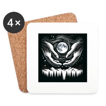 Harmonie au clair de lune - Dessous de verre (lot de 4) - blanc - Devant
