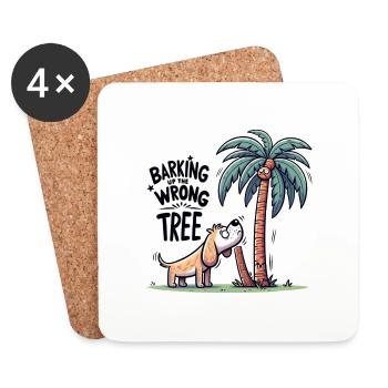 Barking Up The Wrong Tree - Coasters (set of 4) - white - Front