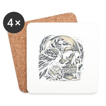 Murmure de l’ombre - Dessous de verre (lot de 4) - blanc - Devant
