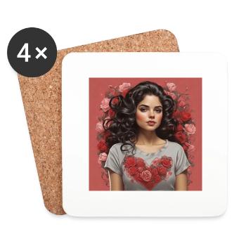 Beautiful Girl - Coasters (set of 4) - white - Front