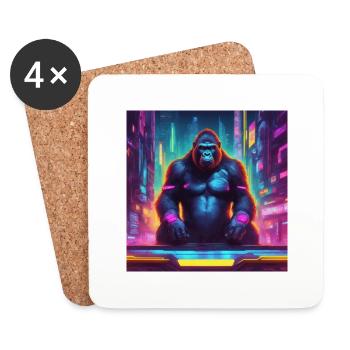 Gorilla - Untersetzer (4er-Set) - Weiß - Vorne