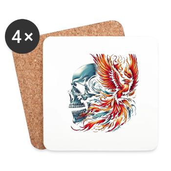 Flame-Winged Legacy - Coasters (set of 4) - white - Front