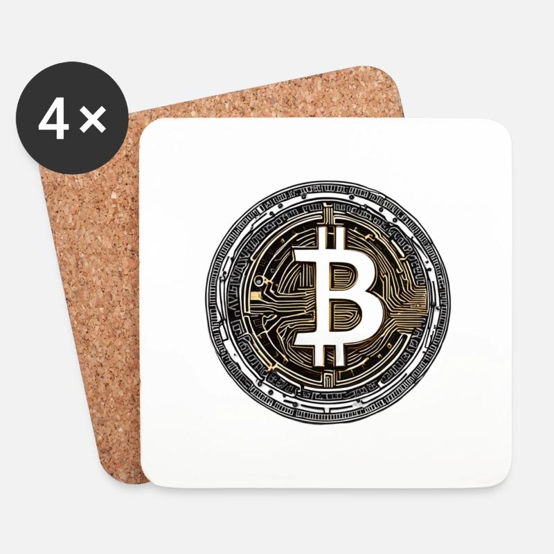 Bitcoin - Untersetzer (4er-Set) - Weiß