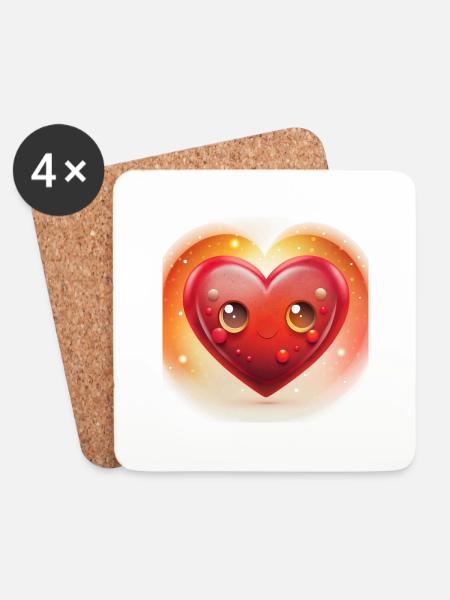 Ich liebe dich Valentinstag - Untersetzer (4er-Set) - Weiß
