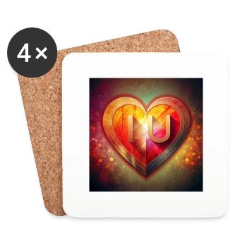 i love you - Dessous de verre (lot de 4) - blanc - Devant