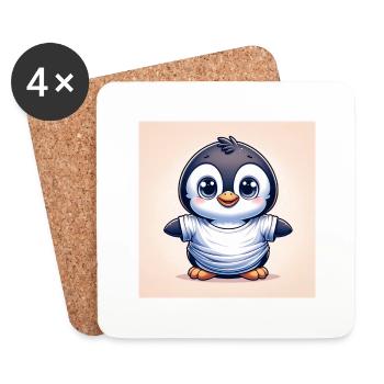 Pinguine two - Untersetzer (4er-Set) - Weiß - Vorne