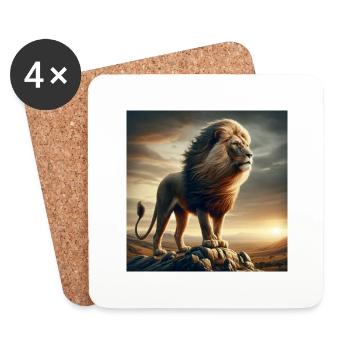 Lion - Untersetzer (4er-Set) - Weiß - Vorne