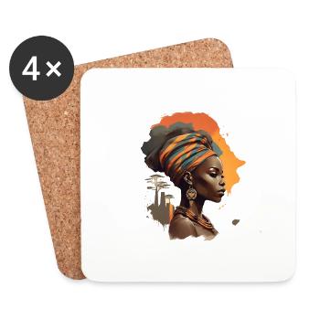 Mama Africa - Dessous de verre (lot de 4) - blanc - Devant
