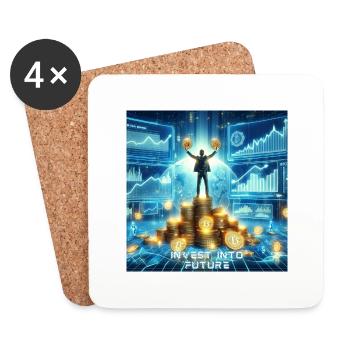 Bitcoin Crypto - Coasters (set of 4) - white - Front