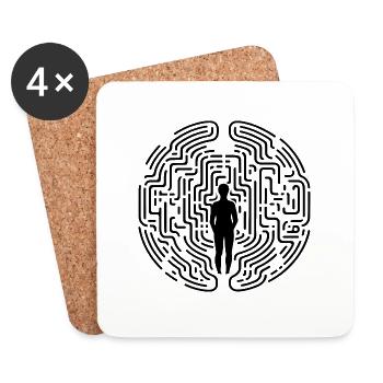 Elegance Reinterpreted: Binaural Beats Fashion - Coasters (set of 4) - white - Front