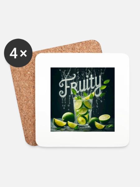 Fruity - Coasters (set of 4) - white