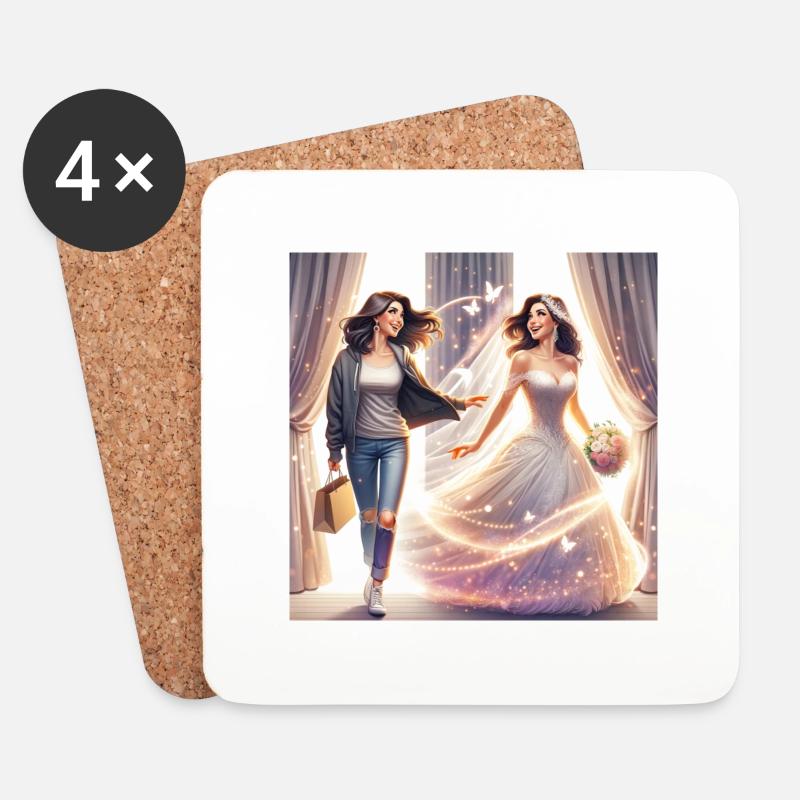 Hochzeit jungesellinabschied - Untersetzer (4er-Set) - Weiß