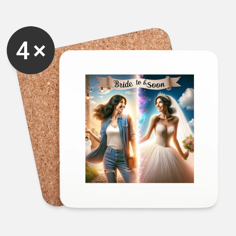 junggesellinabschied hochzeit - Untersetzer (4er-Set) - Weiß
