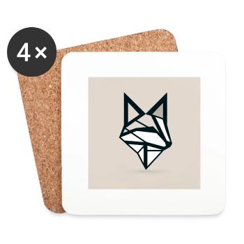 Géométrique Minimal Fox - Dessous de verre (lot de 4) - blanc - Devant