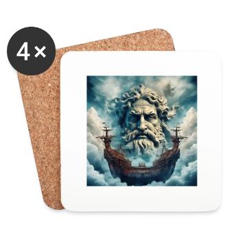 Poséidon - Dessous de verre (lot de 4) - blanc - Devant