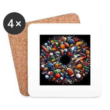 Sport - Dessous de verre (lot de 4) - blanc - Devant
