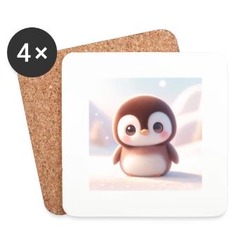 Pingouins neige 2 - Dessous de verre (lot de 4) - blanc - Devant