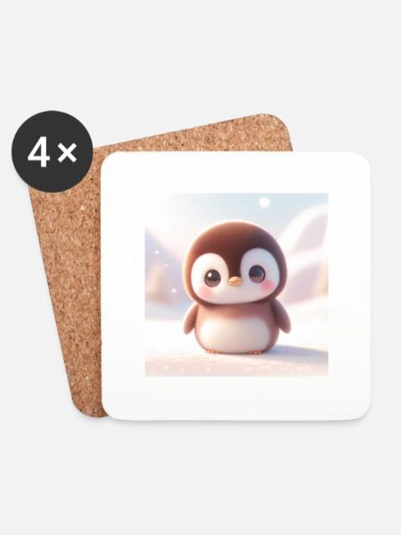 Penguins snow 2 - Coasters (set of 4) - white