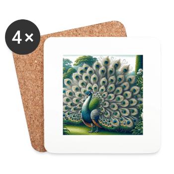 Peacock - Coasters (set of 4) - white - Front