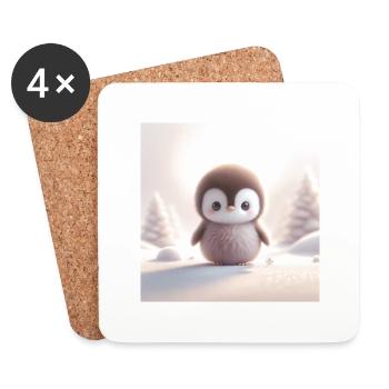 Pingouins neige 1 - Dessous de verre (lot de 4) - blanc - Devant