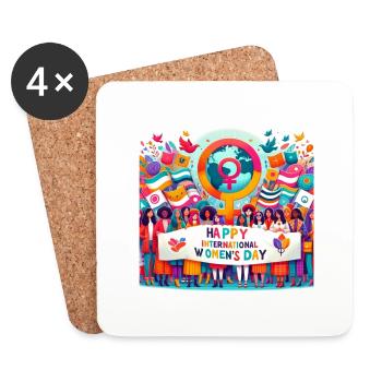 International Women's Day 8 March - Coasters (set of 4) - white - Front