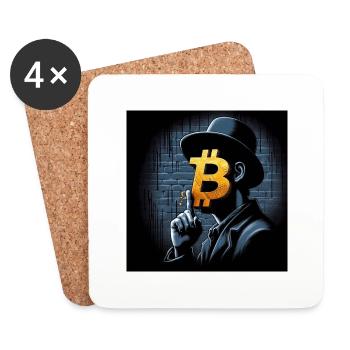 Bitcoin - Untersetzer (4er-Set) - Weiß - Vorne