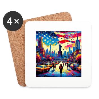 America - Untersetzer (4er-Set) - Weiß - Vorne