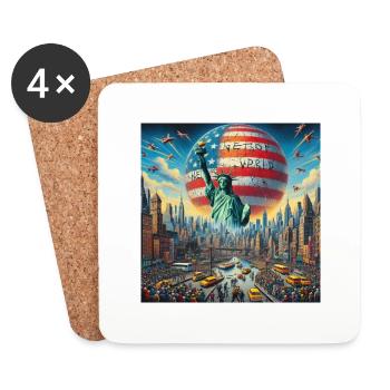 america - Untersetzer (4er-Set) - Weiß - Vorne
