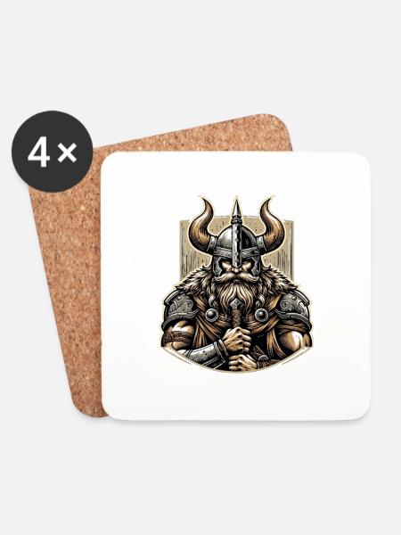 Viking Valor - Coasters (set of 4) - white