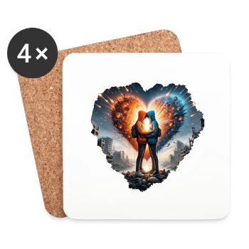 Valentine's Day at War - Coasters (set of 4) - white - Front